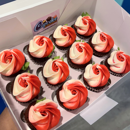 2 Tone Rose cupcakes -24 pack