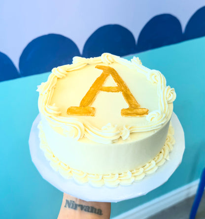 Gold Monogram Cake