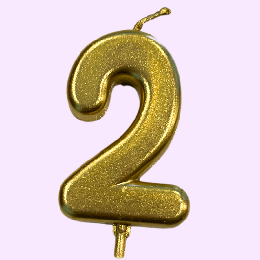 Number 2 Candle - Gold