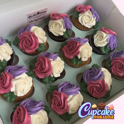 Rose Flower Bouquet Cupcakes