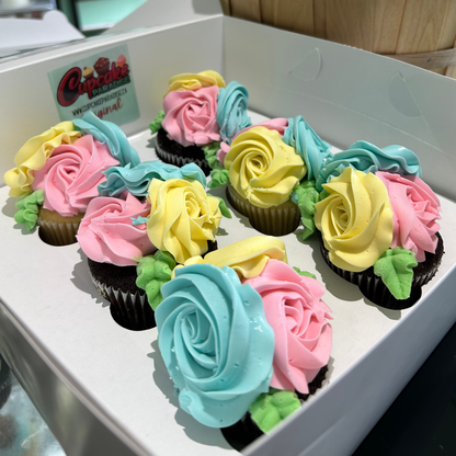 Rose Flower Bouquet Cupcakes